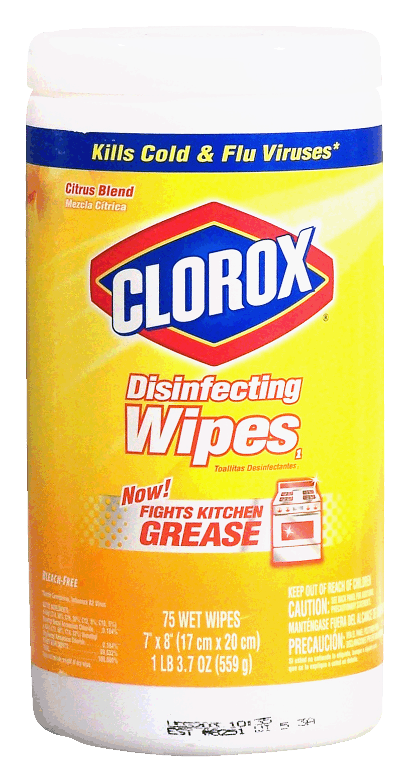 Clorox  disinfecting wet wipes, lemon fresh, 7 x 8-inch, bleach-free Full-Size Picture